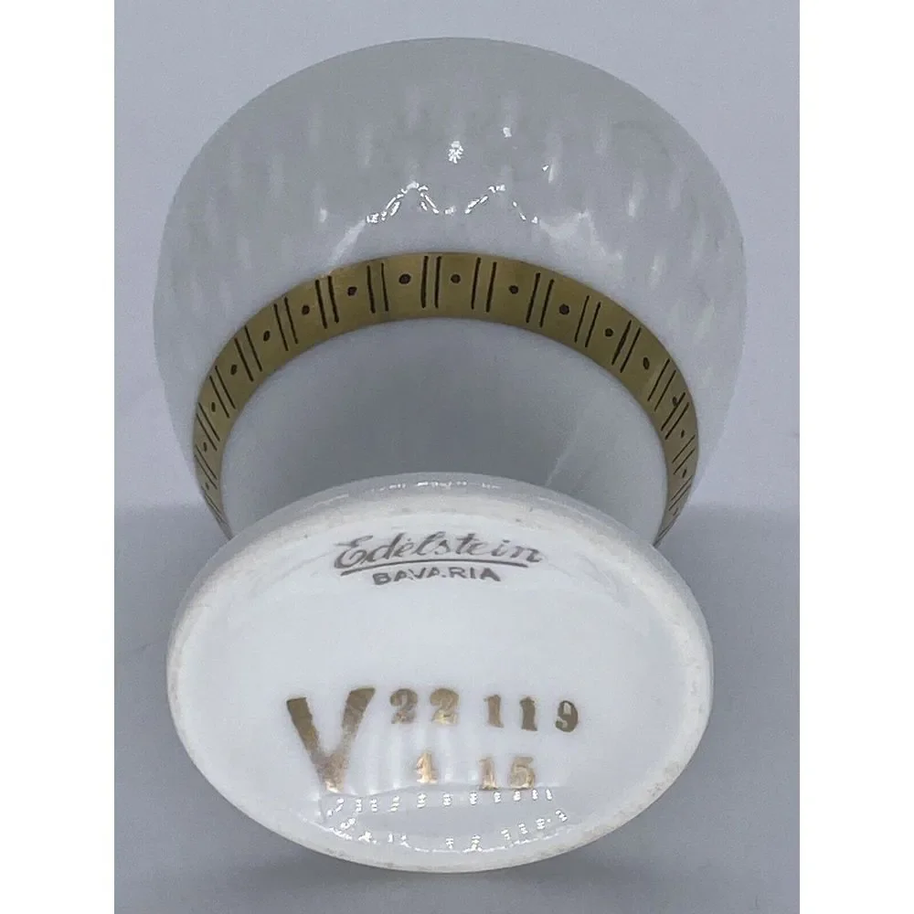 Vintage‎ Edelstein Bavaria Porcelain Egg Cups Set Of 6 Ivory With Gold Accents